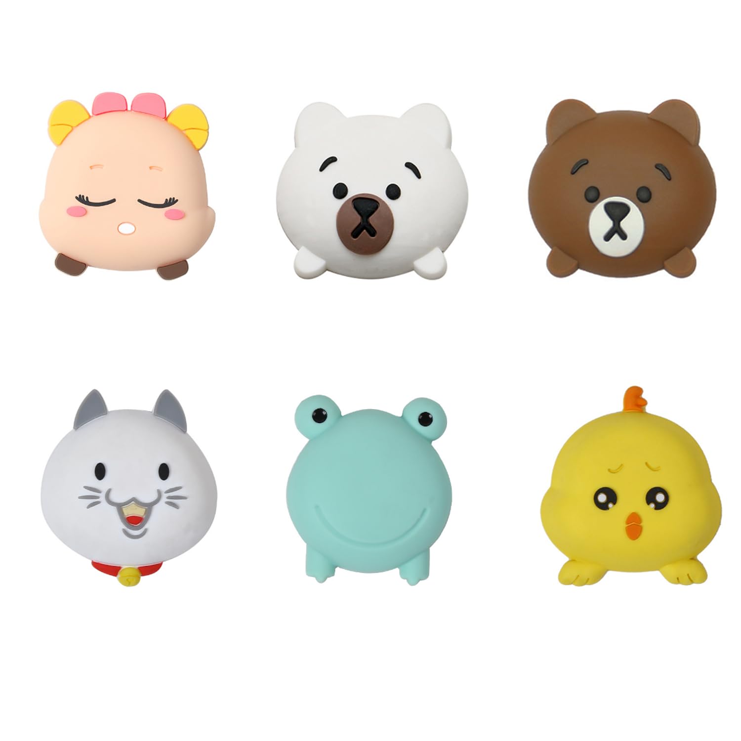 Door Stoppers Wall Protector, 6PCS Reusable Furniture Bumper with Self Strong Adhesive, Quiet, Wall Protector from Door Knobs, Cute Decor Cushioned Pads (6 Packs)