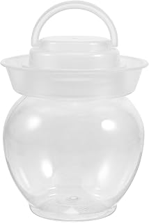 DOITOOL Clear Pet Fermentation Pickle Jar with Water Seal Lid Food-grade Container for Sauerkraut Kimchi Vegetable and Wine Brewing Versatile Kitchen Storage