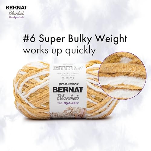 Image of Bernat Blanket Tie Dye-Ish Golden Rays Yarn - 2 Pack of 10.5oz /300g - Polyester - #6 Super Bulky - 220 Yards - Knitting & Crochet