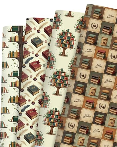 Papier cadeau livre vintage de qualité supérieure pour les passionnés de lecture