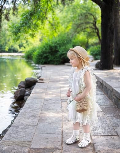 Toddler Girls Summer Close Toe Sandals - Wedding Princess Flower Girl Dress Shoes Casual Beach Flats2