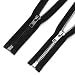 DOITEM 8 # 40 cm Separar Chaqueta Cremallera Metal Cremallera Cremallera Heavy Duty Metal Cremalleras para Chaquetas Abrigos de Costura Artesanía (Negro Plata)