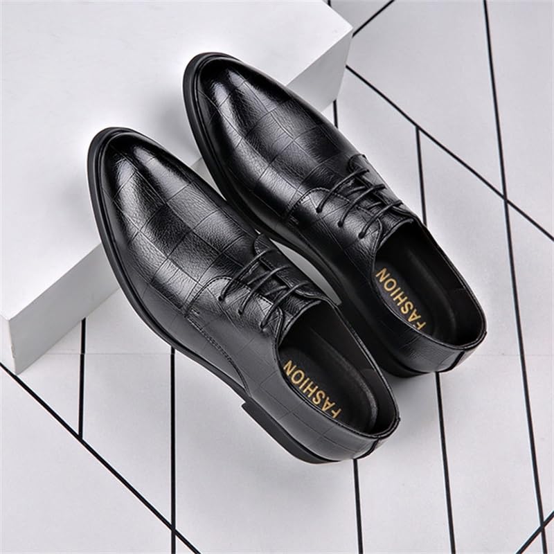 Men's Business Dress Shoes Fashion Lace-up Casual Oxford Shoes Pointed Toe Rubber Wear-Resistant Comfortable Soft Sole Shoes for Men2
