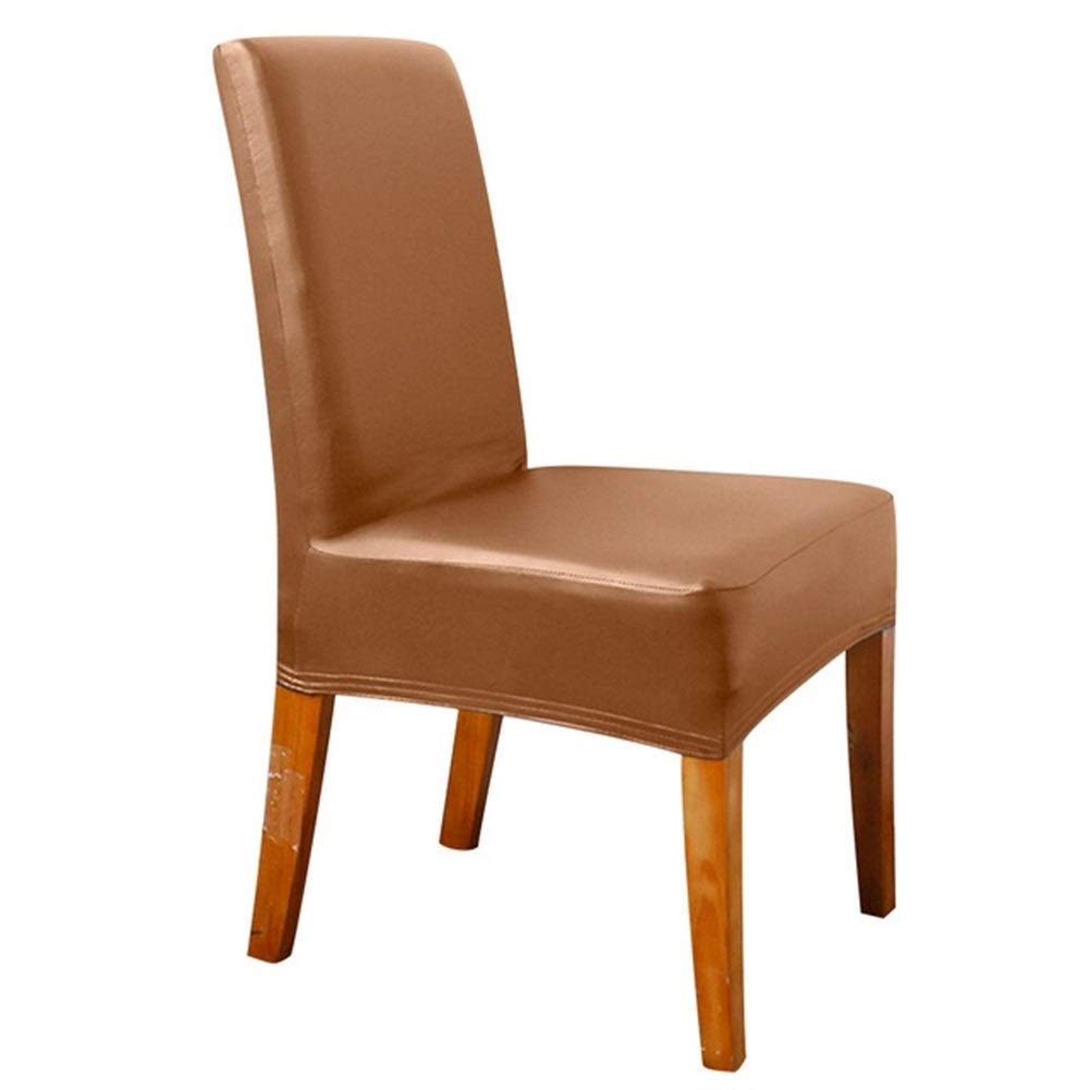 2/4/6/8/10 Pz Impermeabile Faux PU Copertura della Sedia Elastico Elastico Solido casa Decorazione del Partito Sala da Pranzo Sedile Protector Fodera Coprisedia 349