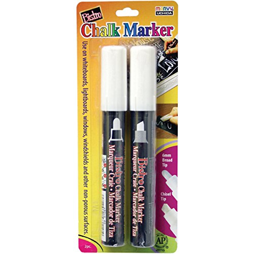 Bistro Chalk Marker Broad & Chisel Tip Set-Wh