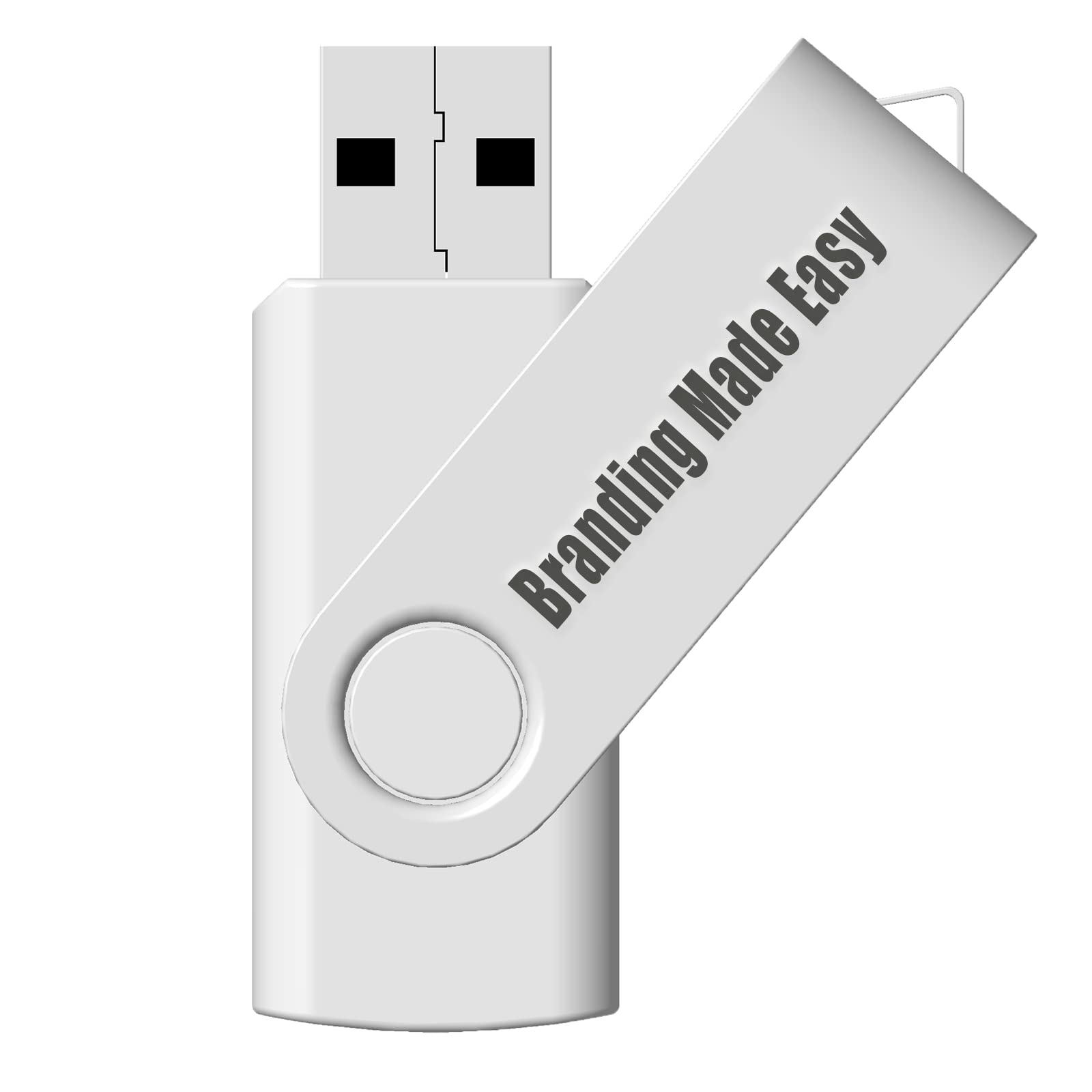 [25 Stück] USB-Flash-Laufwerk mit benutzerdefiniertem Logo 1GB 25er-Pack, JBOS Großpackung, personalisierte USB-Sticks mit Ihrem Logo, individuell gestaltete Werbeartikel - Weiß