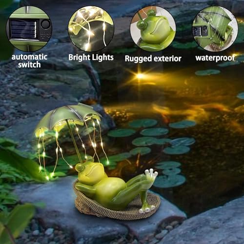 Umikk Frosch Figuren Draußen Deko Solar Garten Figuren Ornament mit Solar, Elektrische Hornhautentferner Hornhaut Fuß Entfernen, Einstellbare Geschwindigkeit