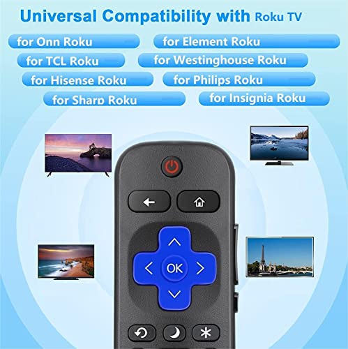 (Pack Of 2) Replacement Remote Control Universal For Roku Tv/For Hisense/Element/Tcl/Sharp/Onn/Philips/Hitachi/Jvc Roku Series Smart Tvs #TOP7