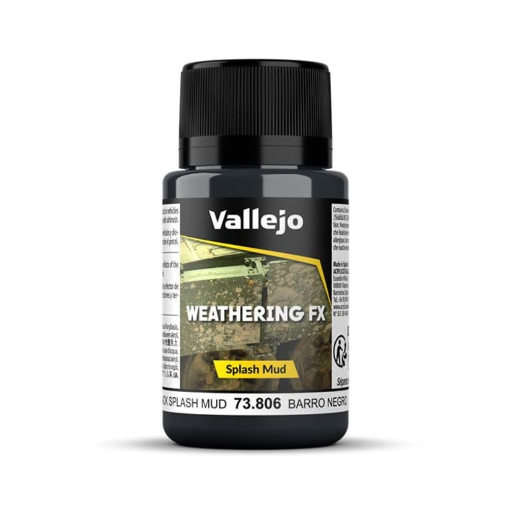 Weathering FX | Black Splash Mud 40 ml. (1.35 fl.oz.) | Permanent Pigments and Water Based Acrylic Resins | Ideal for Miniatures, Scale Models & Dioramas