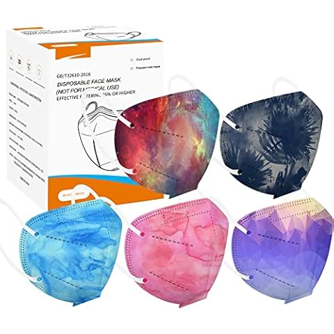 Disposable Face Mask Individually Wrapped - 50 Pcs Face Mask Non Woven Disposable 5 Ply Earloop for Men & Women Cover