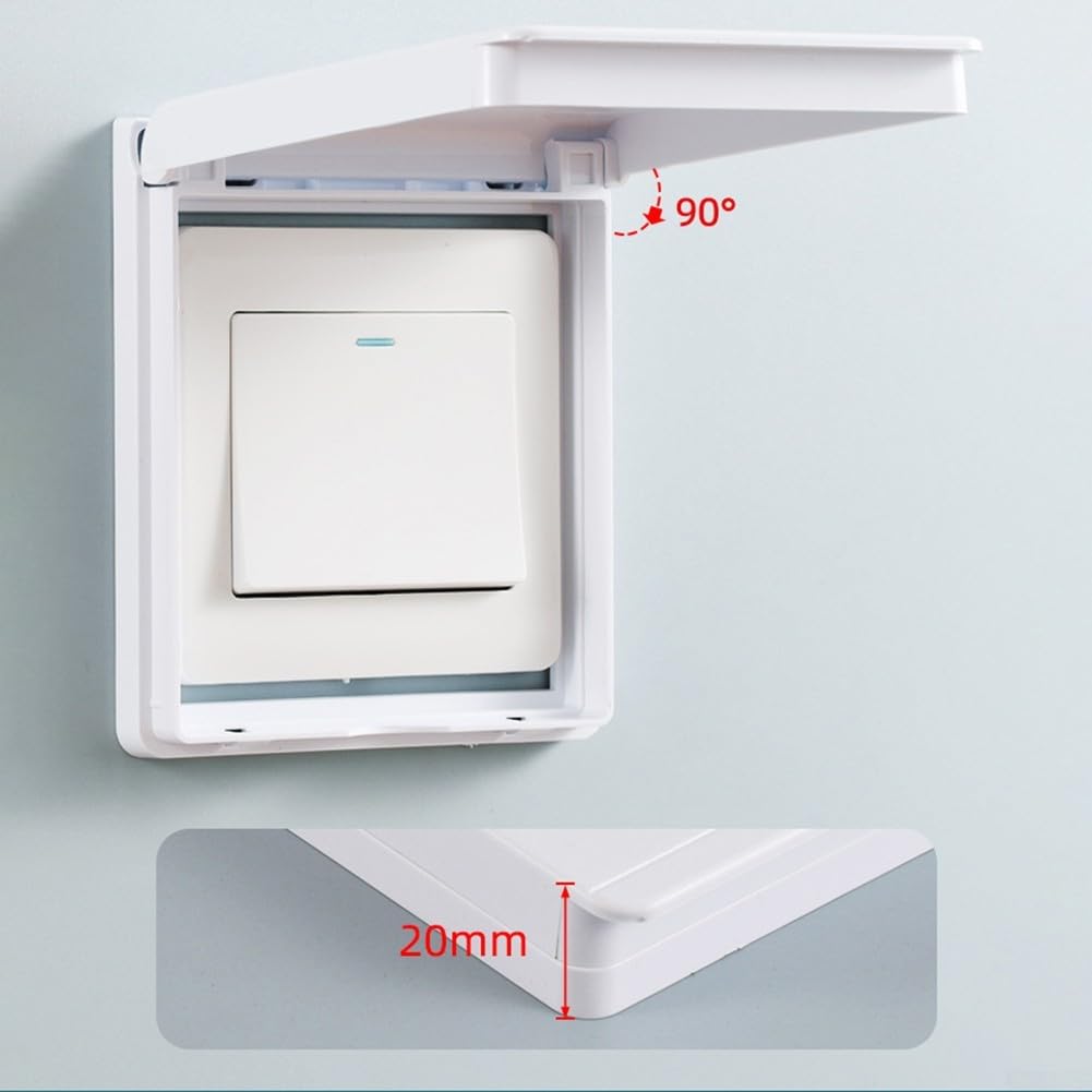Steckdosenschutzabdeckung, 6 Stück 86 Typ 9 × 9 cm ultradünne wasserdichte Schalterabdeckung(Transparent)
