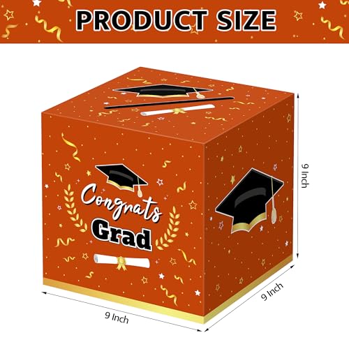Image of Kelool Graduation Decorations 2026 Orange Graduation Card Box Graduation Party Decorations,Graduation Box,Congrats Grad Gifts Box for 2026 Graduation Party Supplies Favors