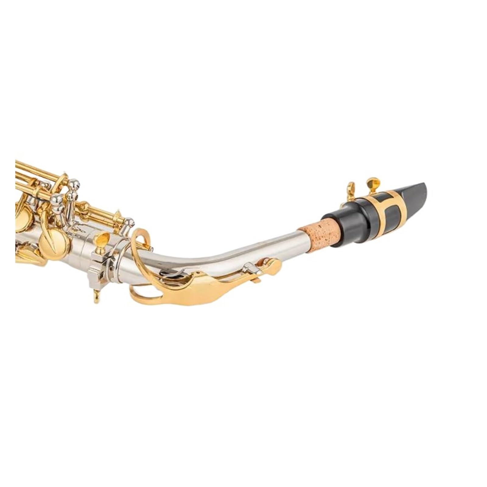 Saxophone Alto Nickelé Plaqué Or Instrument Professionnel Avec Bec Saxophone