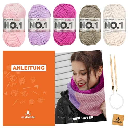 Myboshi Strickset New Haven Schal Rosa