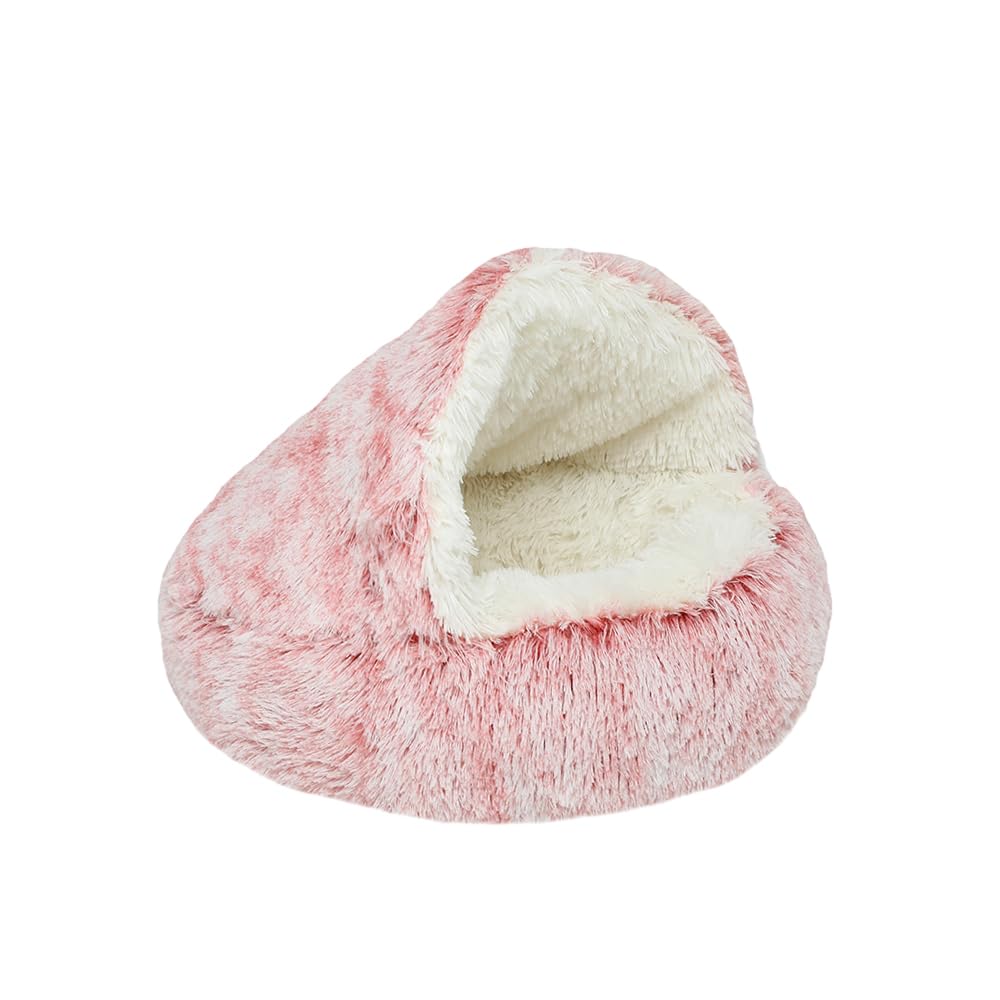 DOTBUY-SHOP Large Dog Bed Washable, Soft Comfy Cat Bed Felt Donut Dog Bed, Pet Bed With Slip-Resistant Bottom, Orthopedic Dog Beds Gift for Small Dogs and Cats (XL-80cm,Pink Long)