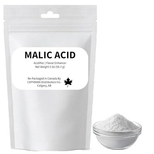 Ácido málico de grado alimenticio – 2 oz (56.7 g) – Utilizado para hacer sidra de vino, aguamiel, cerveza, bicarbonato de sodio, agua con gas –