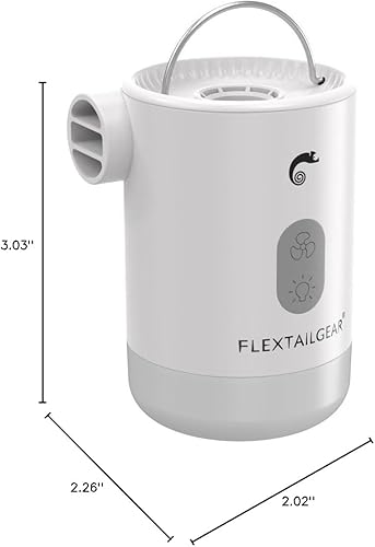 Miniatura 8 de FLEXTAILGEAR Bomba de aire portátil MP2 Pro, bomba de aire eléctrica con batería recargable, inflador ultraligero con luz LED para flotadores de