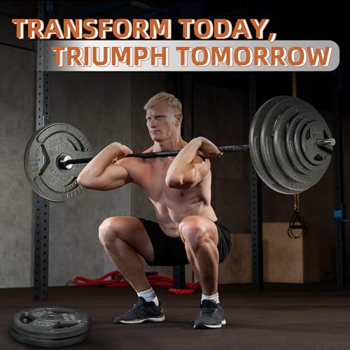 Image of Fitvids Cast Iron 1-Inch Standard Weight Plate for Strength Training & Weightlifting, Multiple Weights Available