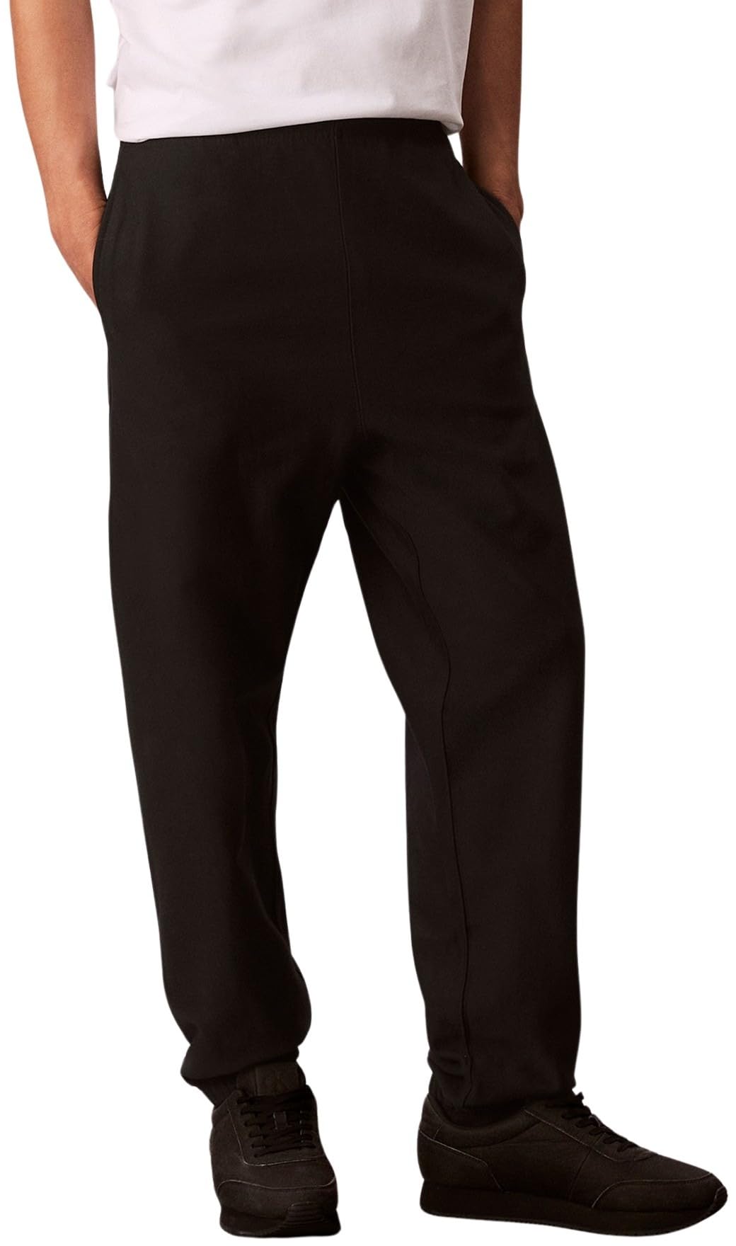 Calvin Klein Men’s Premium Terry Monogram Drawstring Jogging Bottoms, Black (Black), XXL