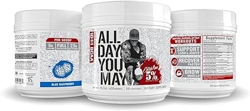 Miniatura 3 de Rich Piana 5 Nutrition AllDayYouMay BCAA Powder  Aminoácidos prémium intra y post-entrenamiento EAA electrolitos hidratación resistencia