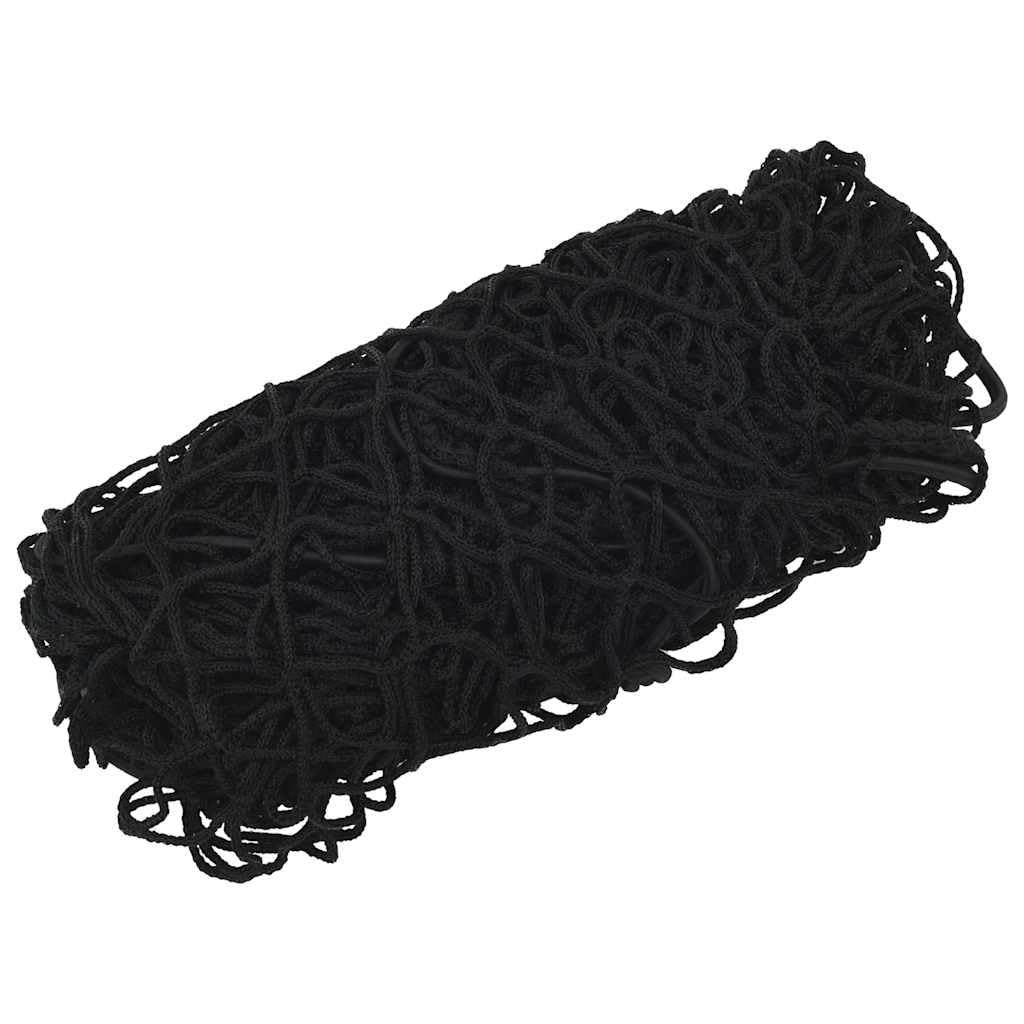 Anhängernetz mit Gummiseil Schwarz 6x3 m PP, wetterfestes Ladungssicherungsnetz für Anhänger, Pkw, SUV und Kombi, elastisches Schutznetz für Transport und Aufbewahrung