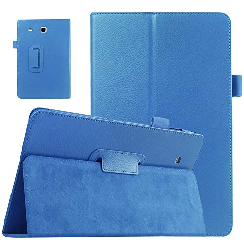 EKVINOR Galaxy Tab E 9.6 Case - Slim Leather Stand Folio Case Cover for Samsung Galaxy Tab E 9.6 Inch Tablet (Fit All Versions SM-T560 T561 T565 and SM-T567V) - Light Blue