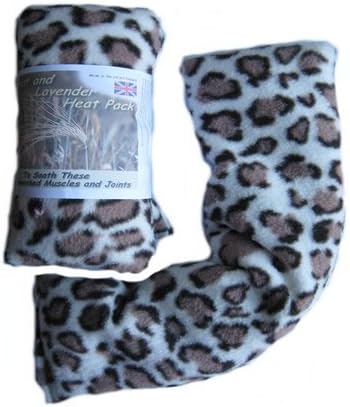 Wheat and Lavender Microwavable Heat Cushion/Warmer/Bag/Pack, for Neck and Body (Snow Leopard Fleece) Click "Montek" to See Whole Range