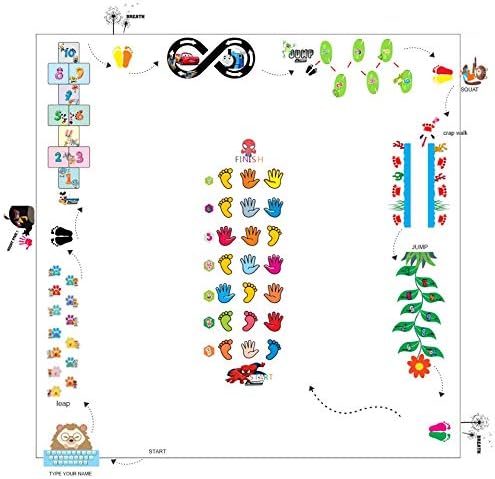 Miniatura 4 de Calcomanías sensoriales de camino para decoración de aula, para suelo y pared, calcomanías de piso con números y flores para aumentar las