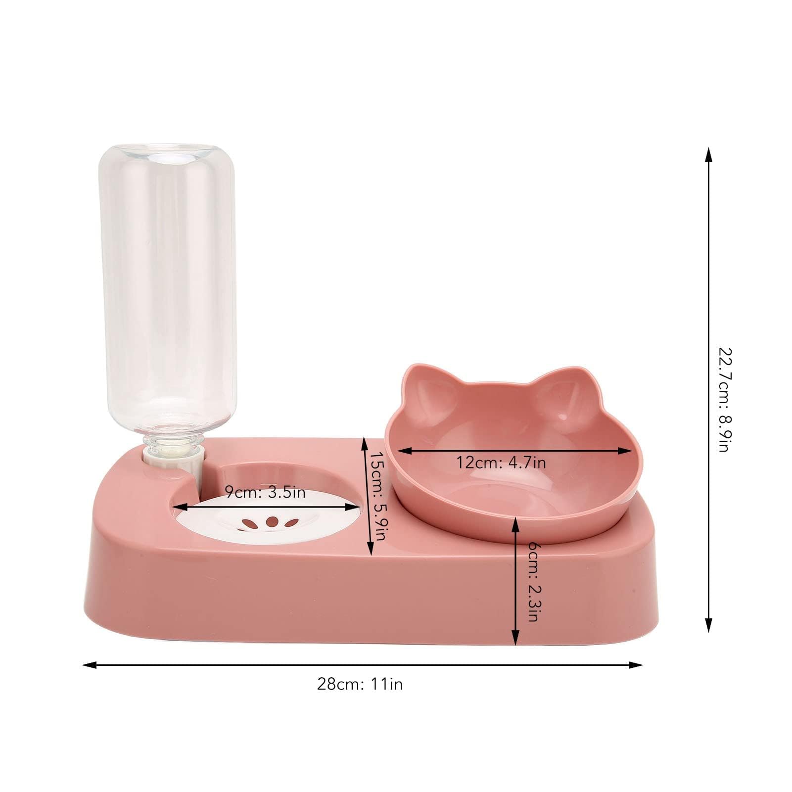 Tnfeeon Ciotole doppie per cani e gatti, set di ciotole per acqua e cibo per animali domestici con dispenser automatico di acqua bottiglia ciotola staccabile per cani di piccola taglia e gatti gattini
