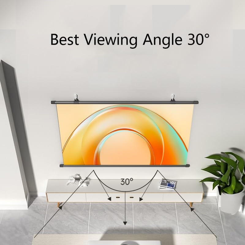 Pantalla proyector manual 72" 16:9 doble cara 4K HD miniatura 2