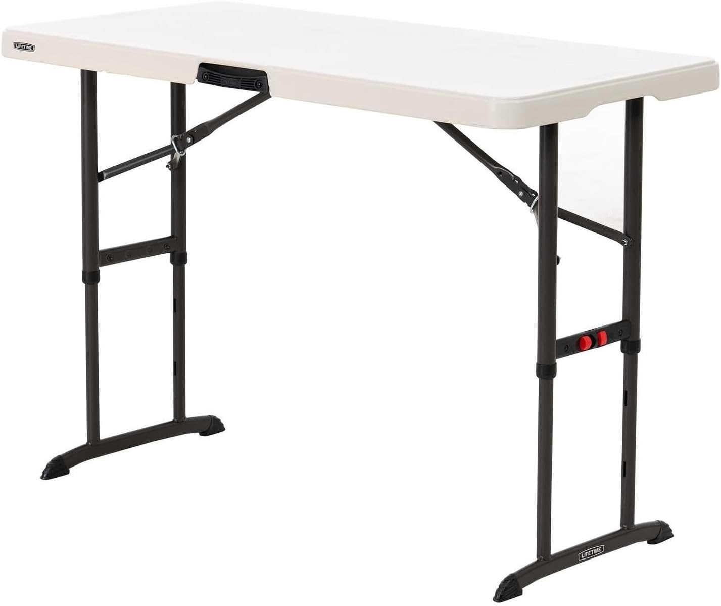 80387 4-Foot Commercial Adjustable Folding Table, Almond