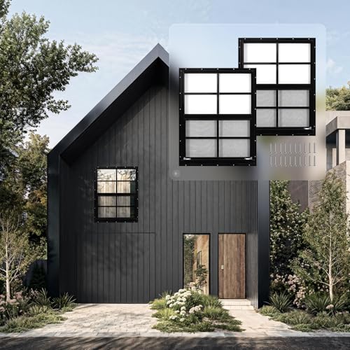 MHirmosy 2 Pcs Black Shed Windows 18