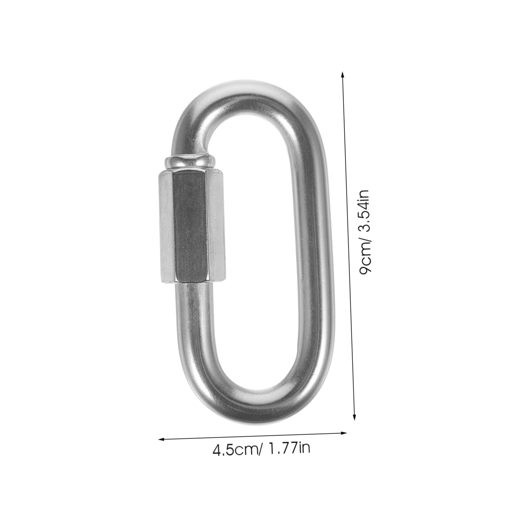 NAMOARLY Stainless Steel Quick Connector The Chain Safety Chain Hook Chain Quick Links Ring Screw Chain Link D Shape Quick Link Rope Connector for Trailer Locking Carabiner Small Silver