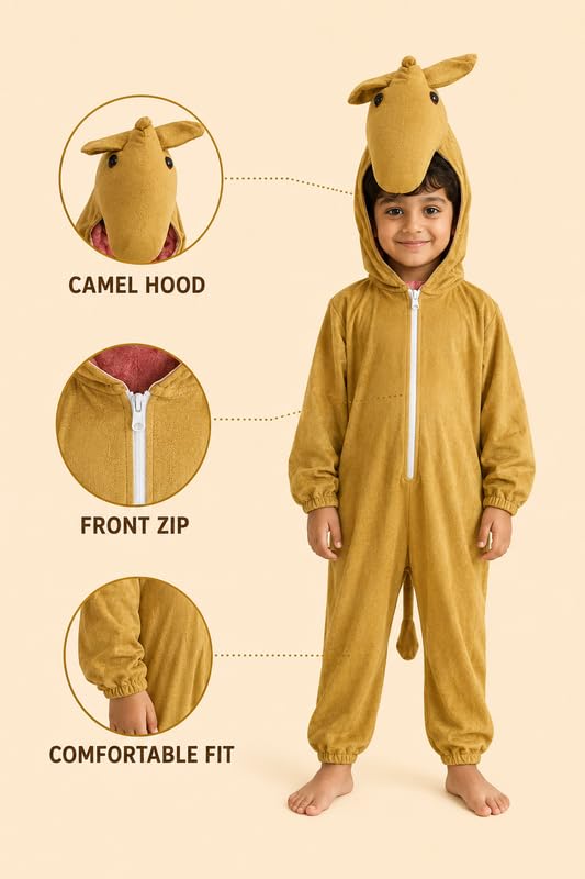Image of Animal Costume for Kids | Plush Fancy Dress Costume for Boys & Girls |School Fancy Dress, Annual Day, Jungle Theme, Role Play, Halloween & Birthday Party