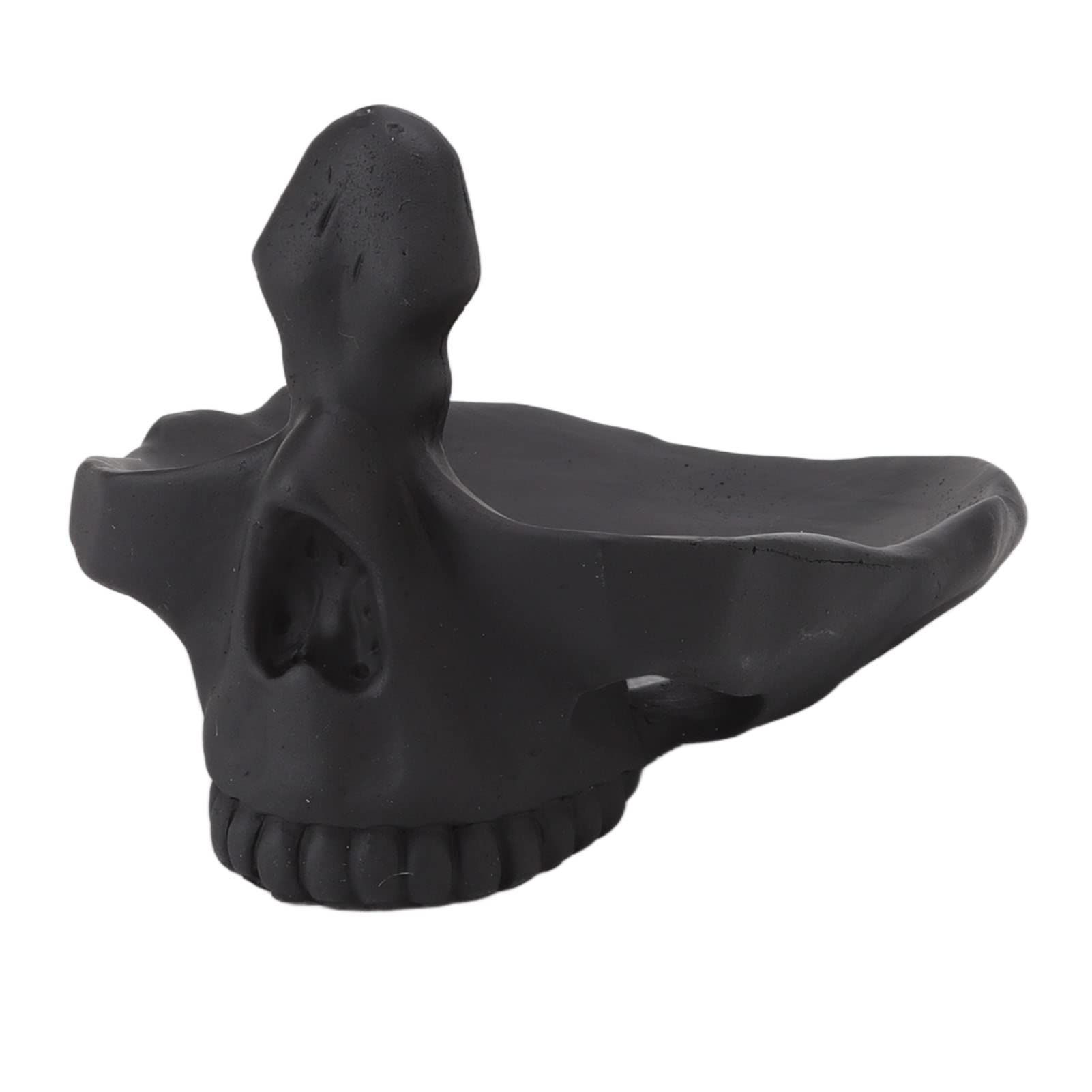 LiebeWH Skull Glasses Stand Holder 10.5 X 13.5 X 16cm Resin Eyeglasses Holder Statue Ornament with Storage Tray for Desk Office