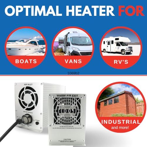 Image of Boat Engine Compartment Heater | 800w Marine Certified Bilge Heater, Use For Winter Storage, Under RV, Freeze Protection, Well House, Campers, Greenhouses, & Boats