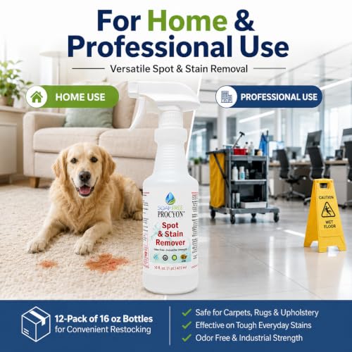 Soap Free Procyon Spot & Stain Remover 12 Pack 16 oz miniatura 3