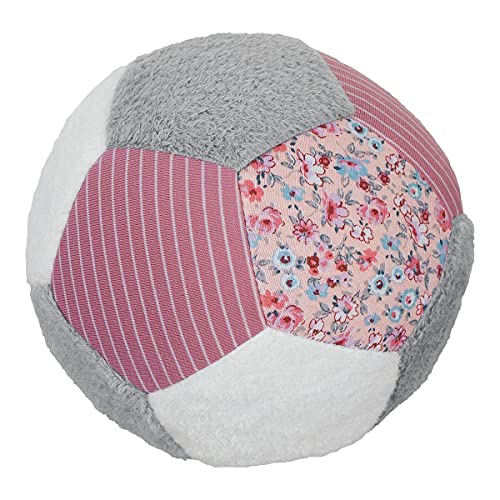 Sterntaler Baby Stoffball 3352111, Babyspielzeug Ball aus Flausch und Jersey mit Rassel, Größe 11 cm
