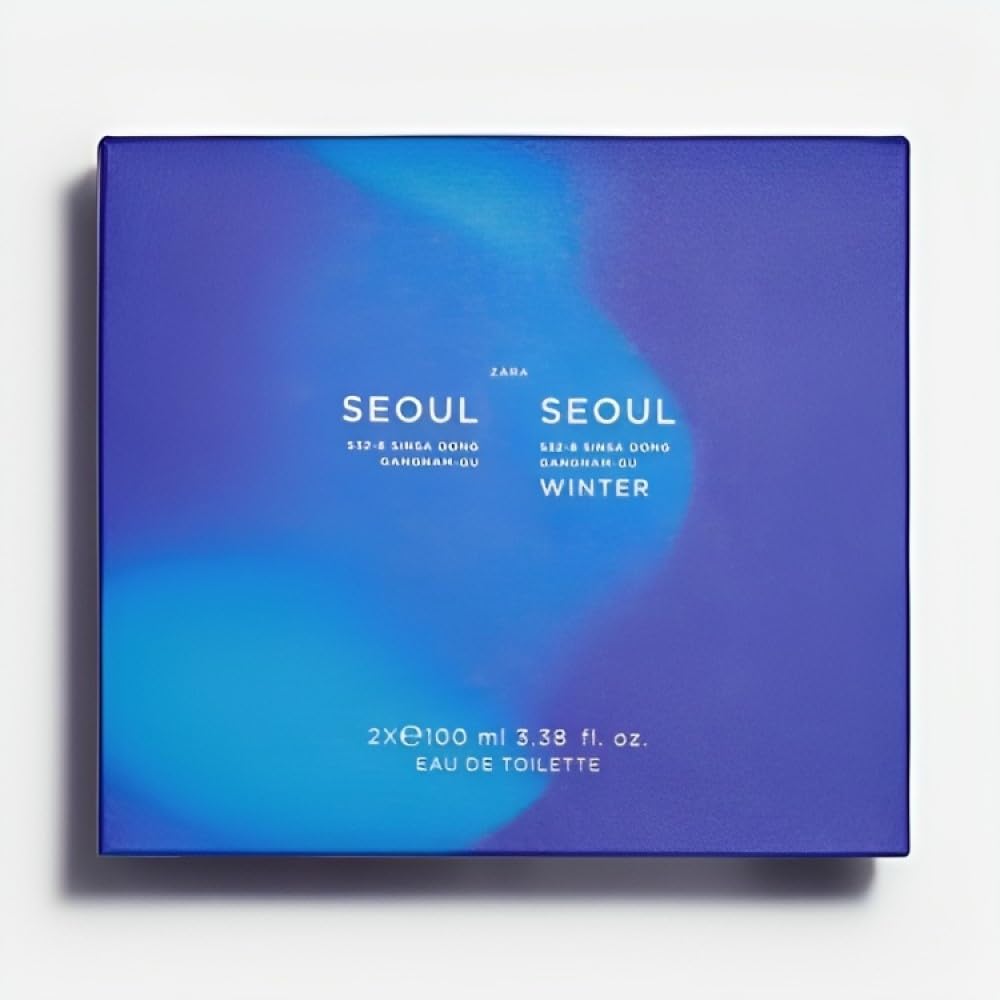 Zara Man Seoul 532-8 Sinsa Dong Gangnam-Gu + Seoul Winter Cologne for Men Fragrance Set EDT Eau De Toilette 2x 100 ML (3.4 FL OZ)