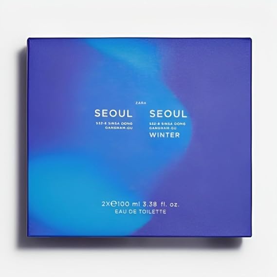 Zara Man Seoul 532-8 Sinsa Dong Gangnam-Gu + Seoul Winter Cologne for Men Fragrance Set EDT Eau De Toilette 2x 100 ML (3.4 FL OZ)