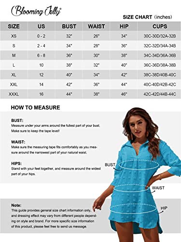 Image of Blooming Jelly Womens Swimsuit Coverups White Chiffon Bikini Swimwear Beach Cover Up Dress Shirt