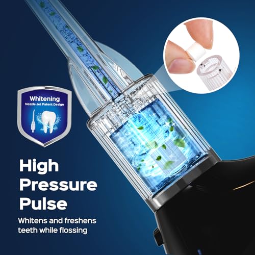 Image of COSLUS Whitening Water Flosser Replacement Tips with 60 Pcs Mint Refills | Compatible with C20 (F5020E) & E40 (WFP14) Portable Water Flossers - Improve Stains Gently& Fresh Breath for Daily Oral Care