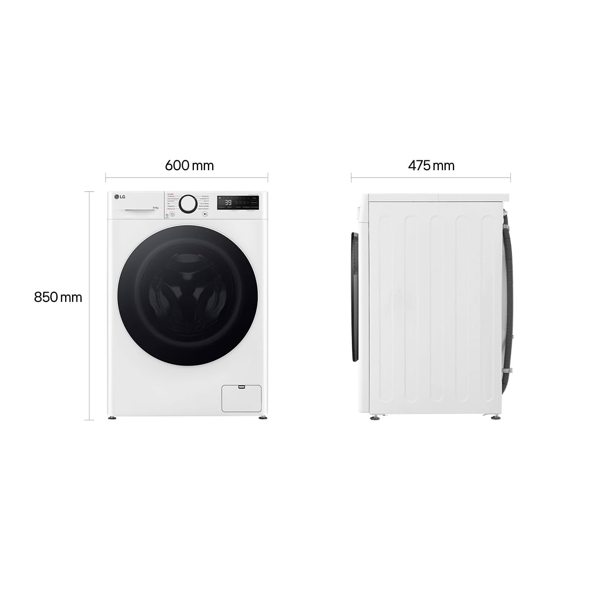 LG V5WD95SLIM Frontlader-Waschtrockner 9-5 kg Slim 53,5 cm Tiefe Wi-Fi AI Direct Drive Dampf TurboWash 360 Weiß