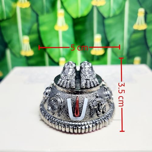 Image of ARNAVIRA 999 Silver Plated Antique Vastu Kamdhenu Cow with Calf Idol with Lakshmi Remedy for Wedding & Housewarming Gift | Pooja Room Height 2.5 Inch (Silver, Medium, Balaji Charan Pauka)