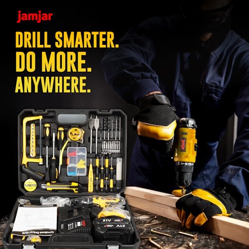 21V Cordless Drill Set with 86 Tools – Jamjar DIY Kit with 2 Batteries & Case 3 21V Cordless Drill Set with 86 Tools – Jamjar DIY Kit with 2 Batteries & Case - Image 3