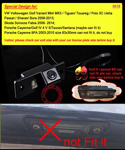 Waterproof High Definition Color Wide Viewing Angle License Plate Car Rear View Camera with Night Vision Replacement for VW Passat B5/Porsche Cayenne Skoda Scirocco Fabia VW Bora Skoda Touareg Tiguan - Image 3