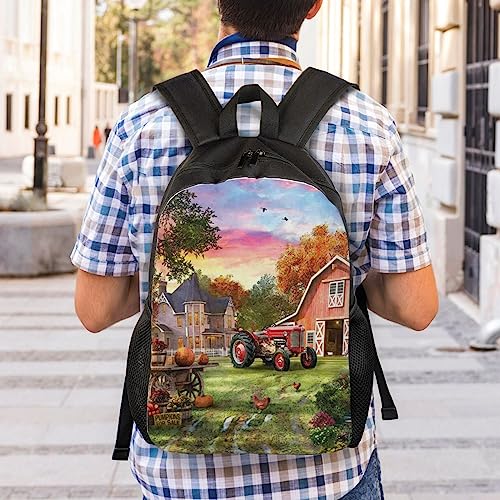 Sac à dos imperméable noir imprimé coucher de soleil et ultra léger