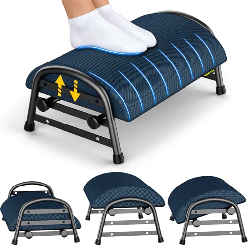 YEASHEIN Adjustable Foot Rest for Under Desk at Work, Ergonomic Under Desk Footrest with 6 Positions, Foot Stools for Under Office Desk Chair, Leg Rest for Home, Car, Computer, Gaming Accessories