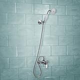 Set beinhaltet: Dusche Ventil, Thermostat und Handbrause, Handbrause mit Halterung und Brauseschlauch