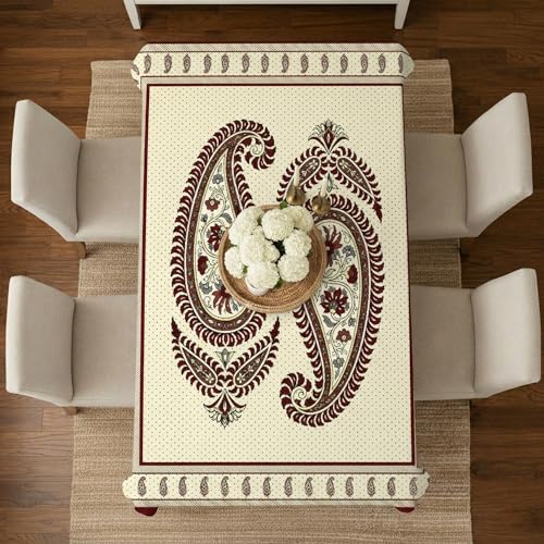 Image of STITCHNEST 'Tavola Luxe Series' Dining Table Cover 60x90 Inches | 6 Seater - 8 Seater Rectangular Dining Table Cover | Premium Fabric, Washable & Colour Fast